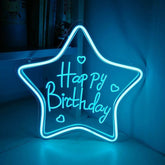 Star Happy Birthday LED Neon Sign